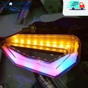 COD TWO Lampu Sein Tempel Running Standby 2 warna LED Senja BIRU Sen Moto