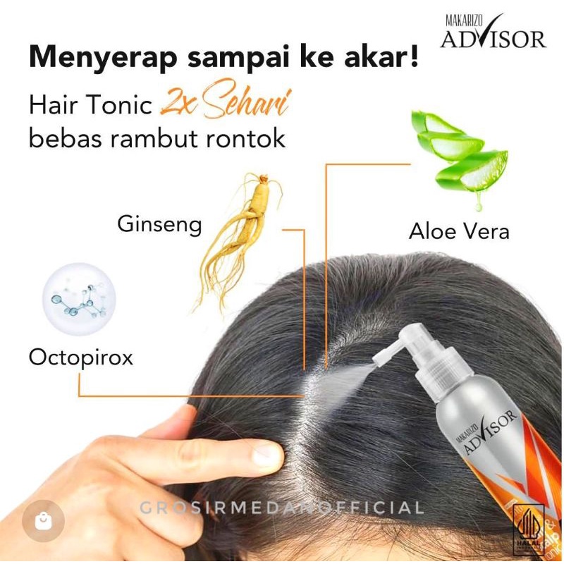 MAKARIZO ANTI HAIR FALL DEFENSE - TONIK ANTI RAMBUT RONTOK DAN KETOMBE - MAKARIZO ADVISOR HAIR AND SCALP TONIC