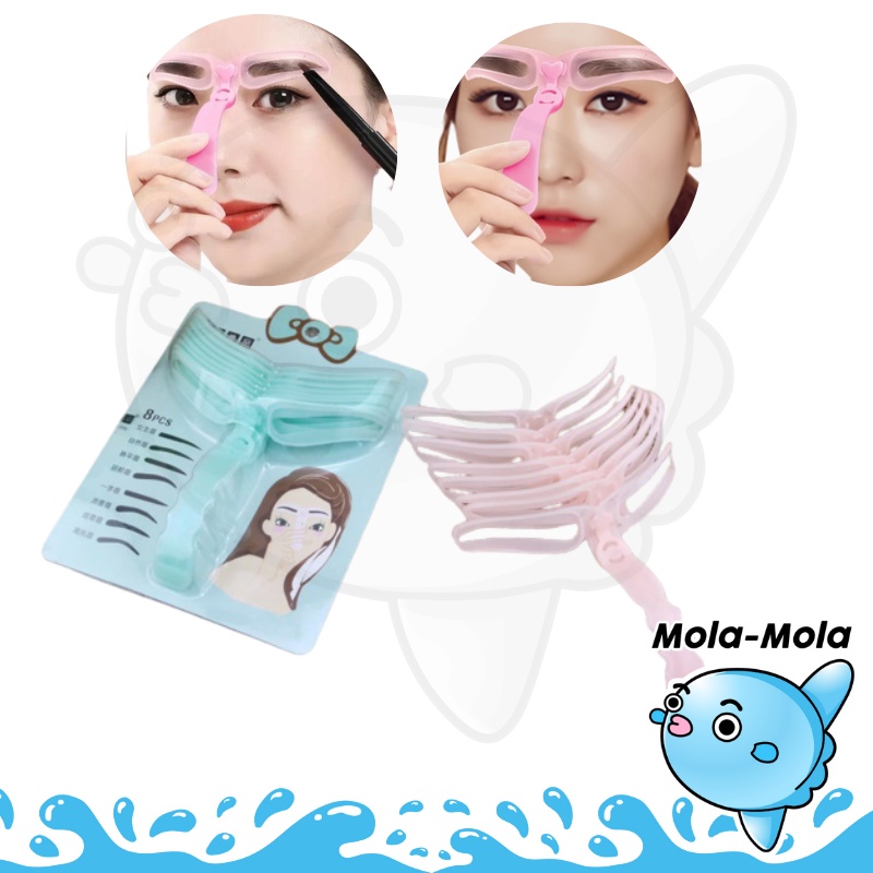 MOLAMOLA CETAKAN ALIS 8 IN 1 WANITA EYEBROW TEMPLATE DELAPAN MODEL ALIS MATA CETAKAN ALIS