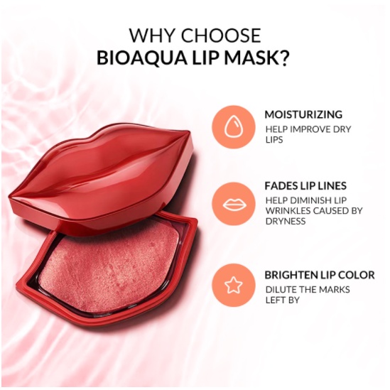 [BPOM] BIOAQUA Cherry Collagen Moisturizing Essence Lip Mask - Masker Bibir Anti Kerutan &amp; Pecah