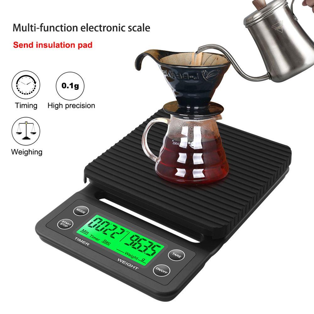 Top Drip Coffee Scale High Precision Dengan Timer Timbangan Elektronik LCD Pintar