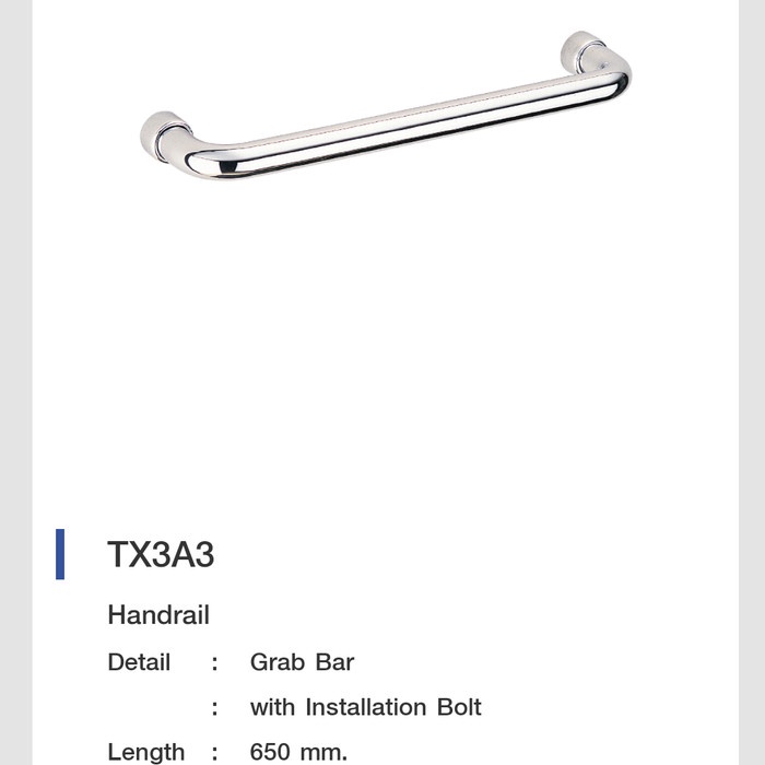 Pegangan Kamar Mandi - Grab Bar Pegangan Kamar Mandi Toto Tx3A3