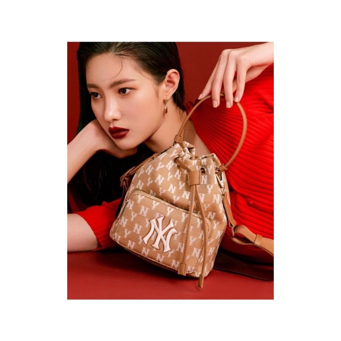 MLB Monogram Jacquard Bucket Bag NY YANKEES