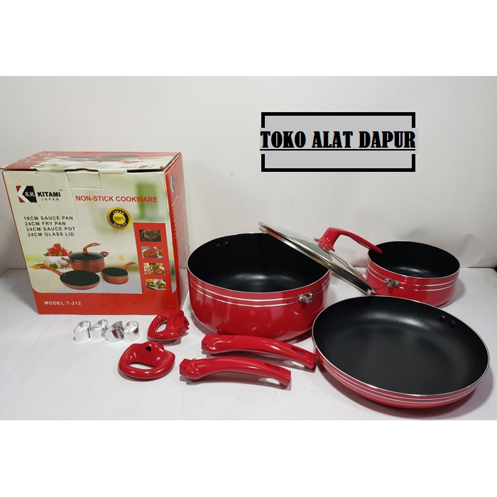 Kitami panci set teflon 4pc T312wajan set