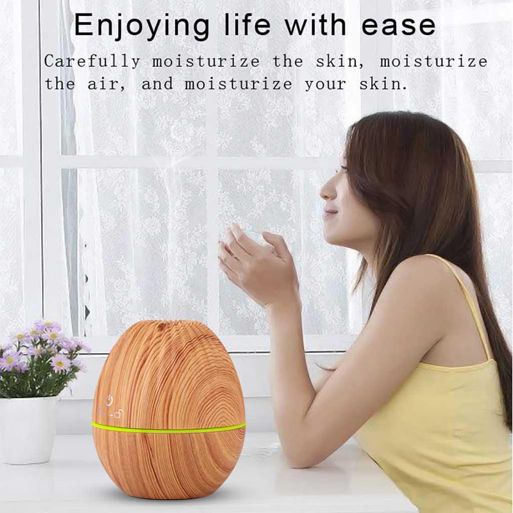 Kongyide Air Humidifier Aromatherapy Diffuser Wood 130ml - AJ-510 [Coklat Muda]