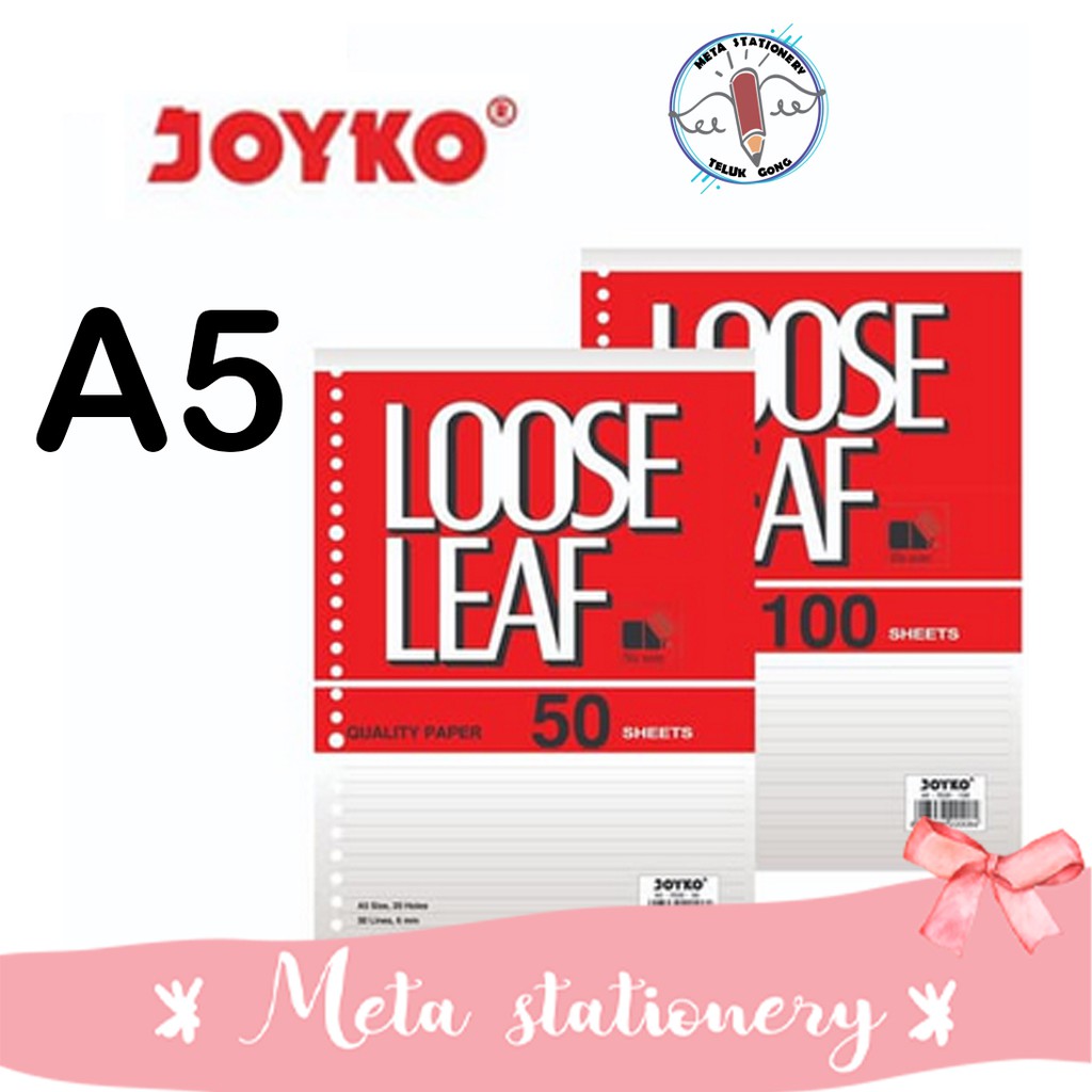 

Loose Leaf / Isi Kertas File / Binder Joyko A5 Garis