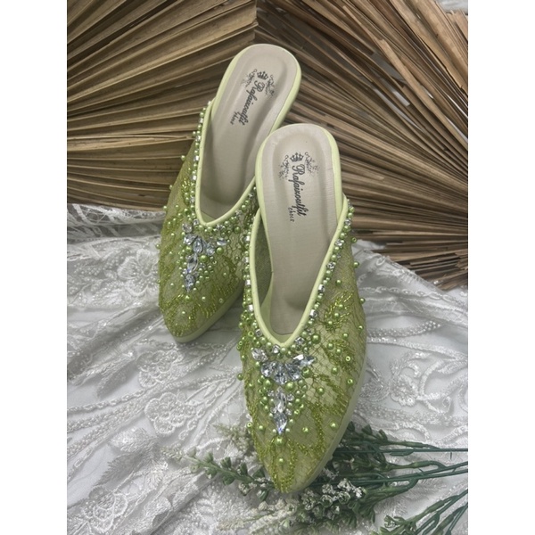 sepatu pesta wanita wedding alena hijaulime 10cm tahu