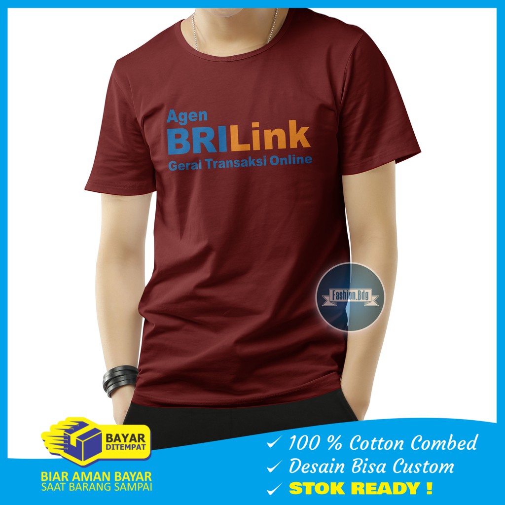 Baju Kaos Agen BRILink Katun Combed 30s