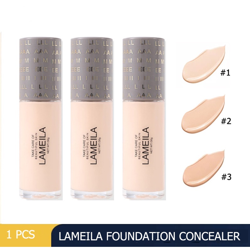 ( BISA COD )  100% ORIGINAL - Lameila New Concealer Foundation Cair Tahan Air 3 WARNA PILIHAN Untuk Makeup Wanita/Foundation Murah/Foundation Remaja