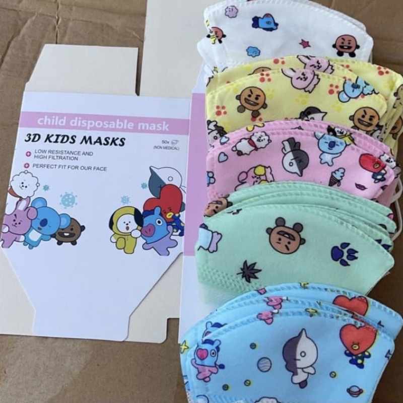 Masker DUCKBILL Anak Motif BTS Isi 50