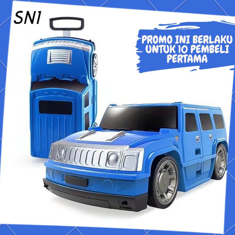 Tas Koper Anak Cowok Laki Mobil Hummer Remot Sekolah Travel Case Trolly Troli Cabin Size