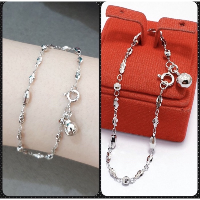 Gelang tangan perak 925 lapis emas putih gelang tangan biji cewek perak 925