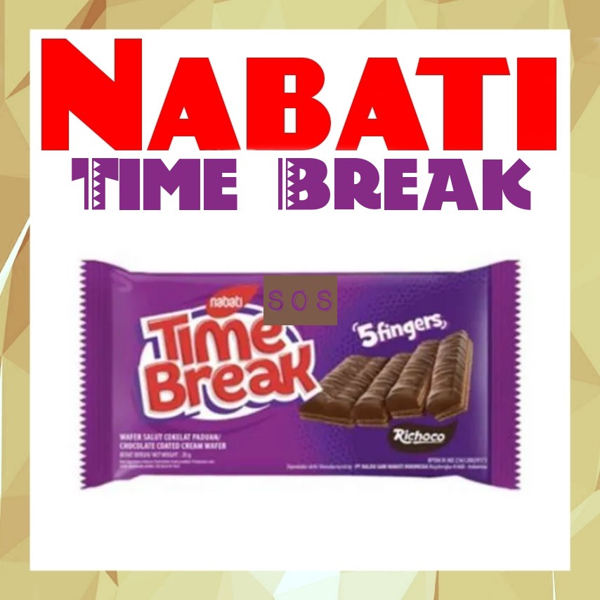 

《OS3》 Nabati Time Break chocolate wafer fingers - coklat