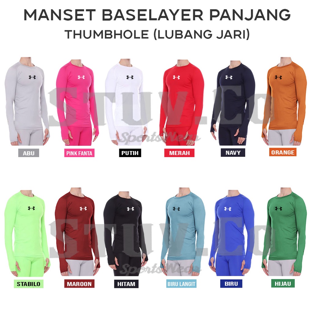 BASELAYER LONGSLEEVE THUMBOLE LENGAN PANJANG JARI DIVING LARI SEPEDA OLAHRAGA PRIA WANITA