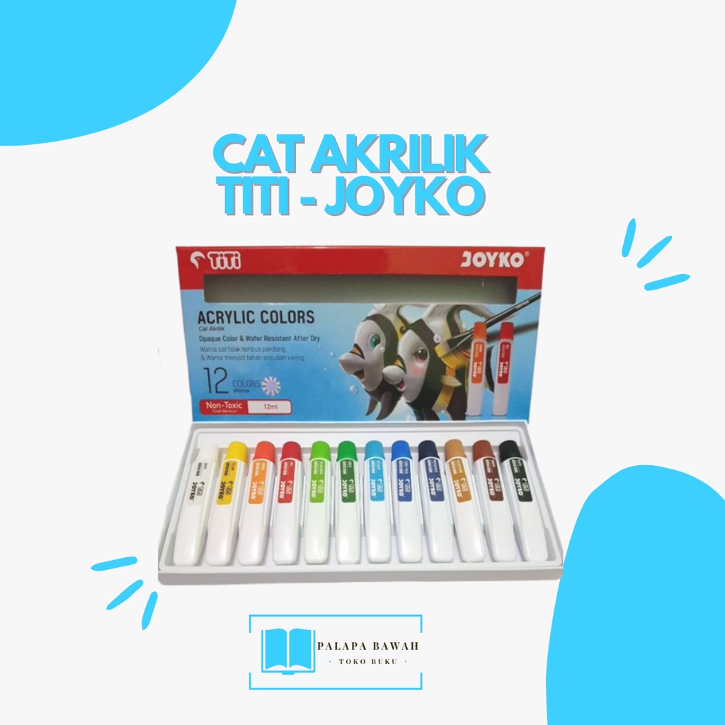 

Cat Acrylic, Water color Joyko 12 Warna 12 Ml / Cat Akrilik, Cat Air Titi Joyko 12 Warna 12 Ml SF6