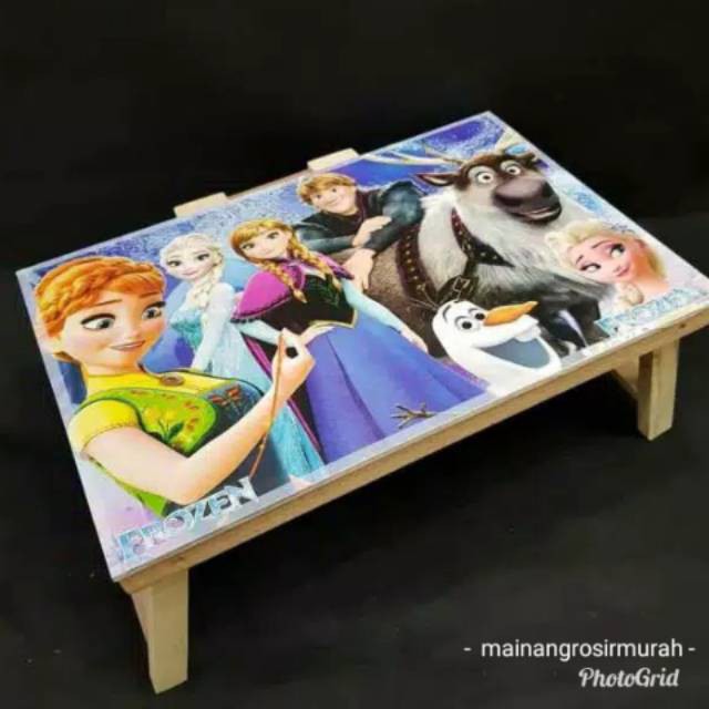 Meja lipat belajar anak karakter meja kayu lipat