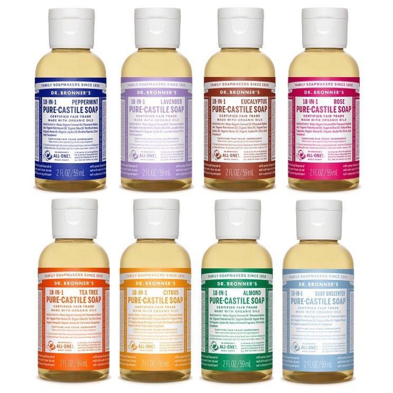 Dr. Bronners Pure Castile Soap 59ml - Sabun Multifungsi Dari bahan Organik