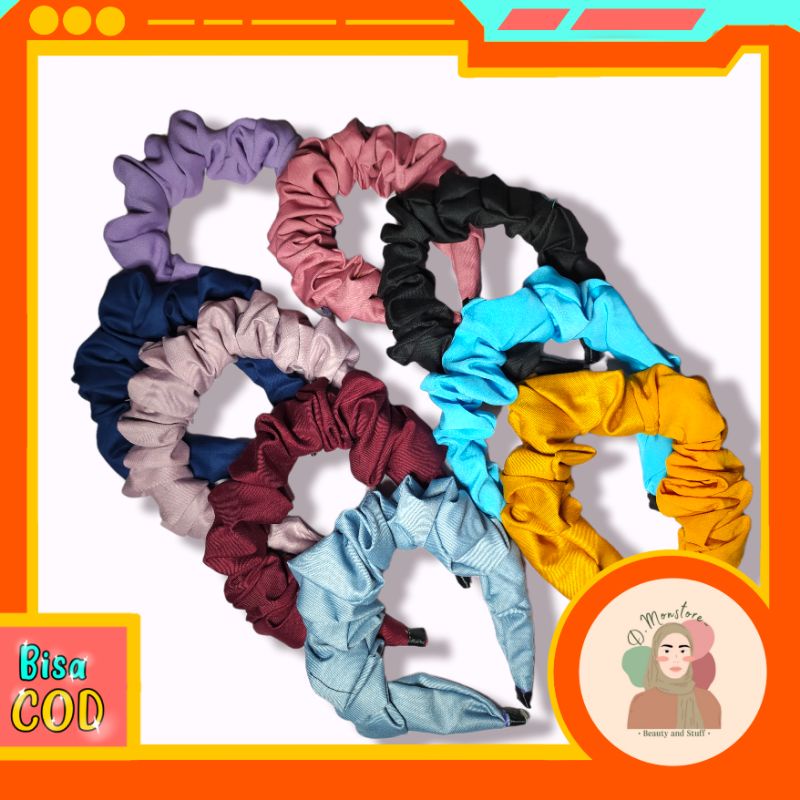 Bandana Scrunchie || Bando Scrunchie || Bandana Kain || Bando Kain Satin Mengkilap || Bandana Scrunc