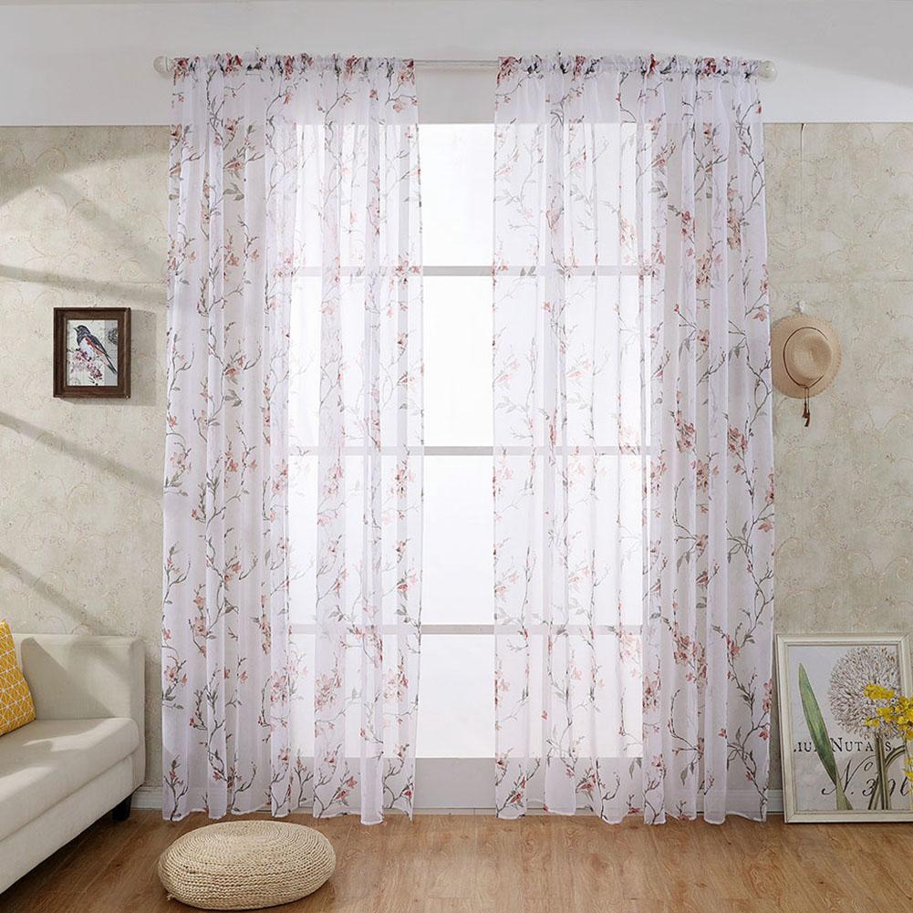 Blinds Drapes Purdah Screen Peach Blossom Printed Shading Window