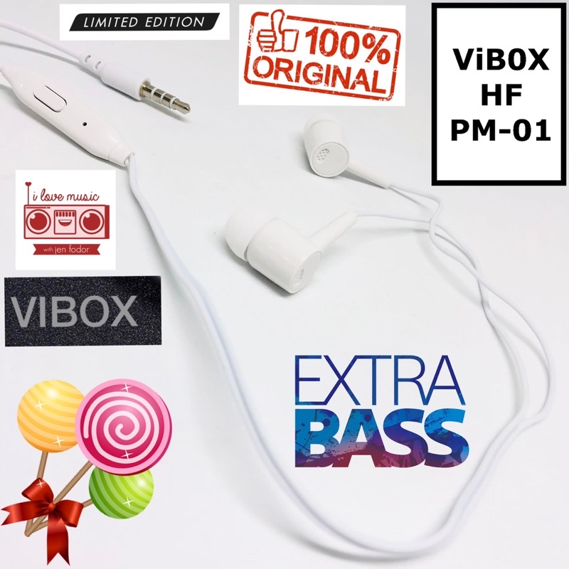 PROMO ~1TOPLES ISI 30PCS HANDSFREE VIBOX HF PM01 ORIGINAL EXTRABASS