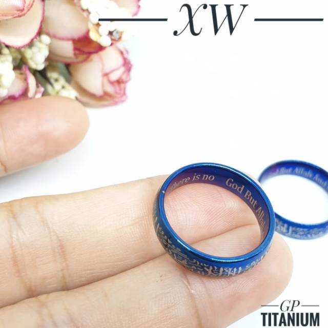 Cincin Titanium Tauhid Biru RGM10