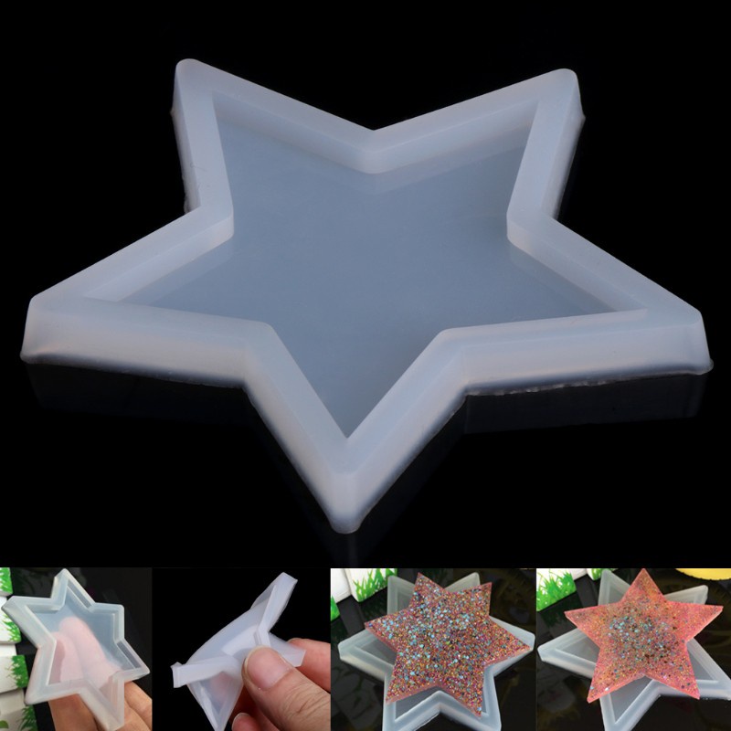 Glitter Five-pointed Star DIY Silicone Pendant Mold Making Jewelry Pendant Resin Casting