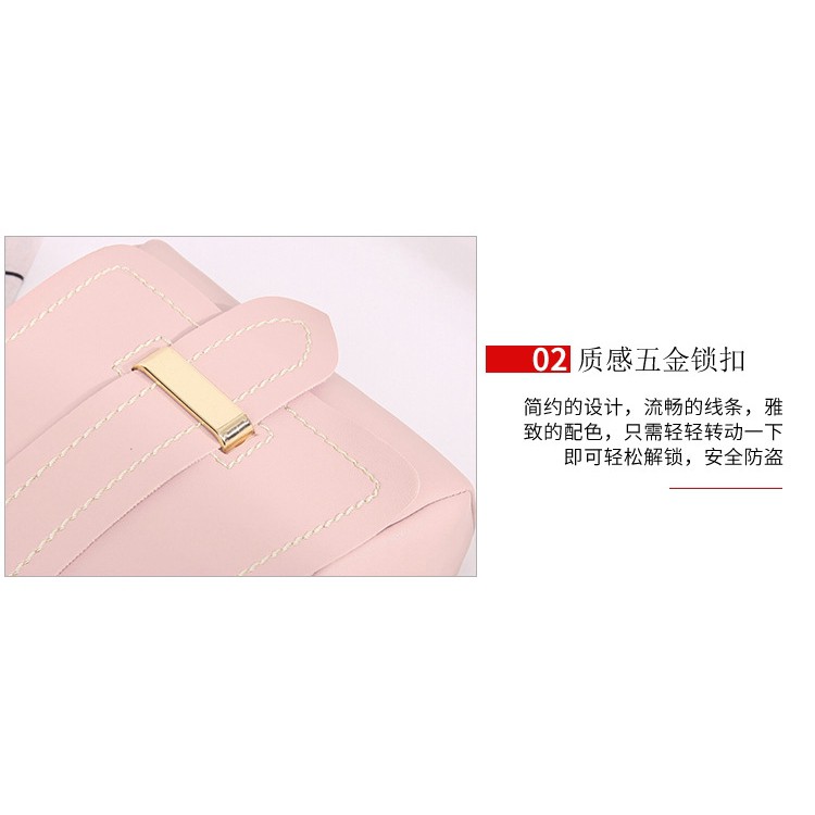 Fashion Women Soft Premium Bag Backpack Zipper PU Leather Backpack Multifungsi Tas Wanita