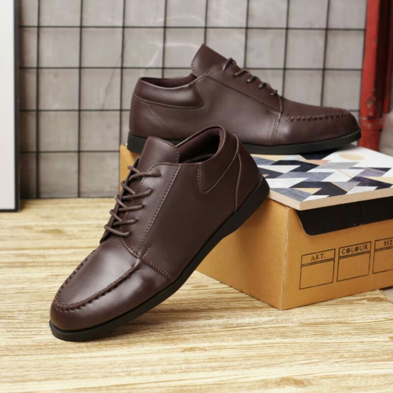 SEPATU FORMAL PRIA CASUAL PERKANTORAN ORIGINAL SHADOW ISLAND - SepatuFormal Pantofel pria Resmi Formal Hitam Coklat Black Brown Kulit Asli Kasual Kantor Dinas Kuliah Gereja Pesta Kondangan Kerja PNS Guru Terbaru Terlaris Murah