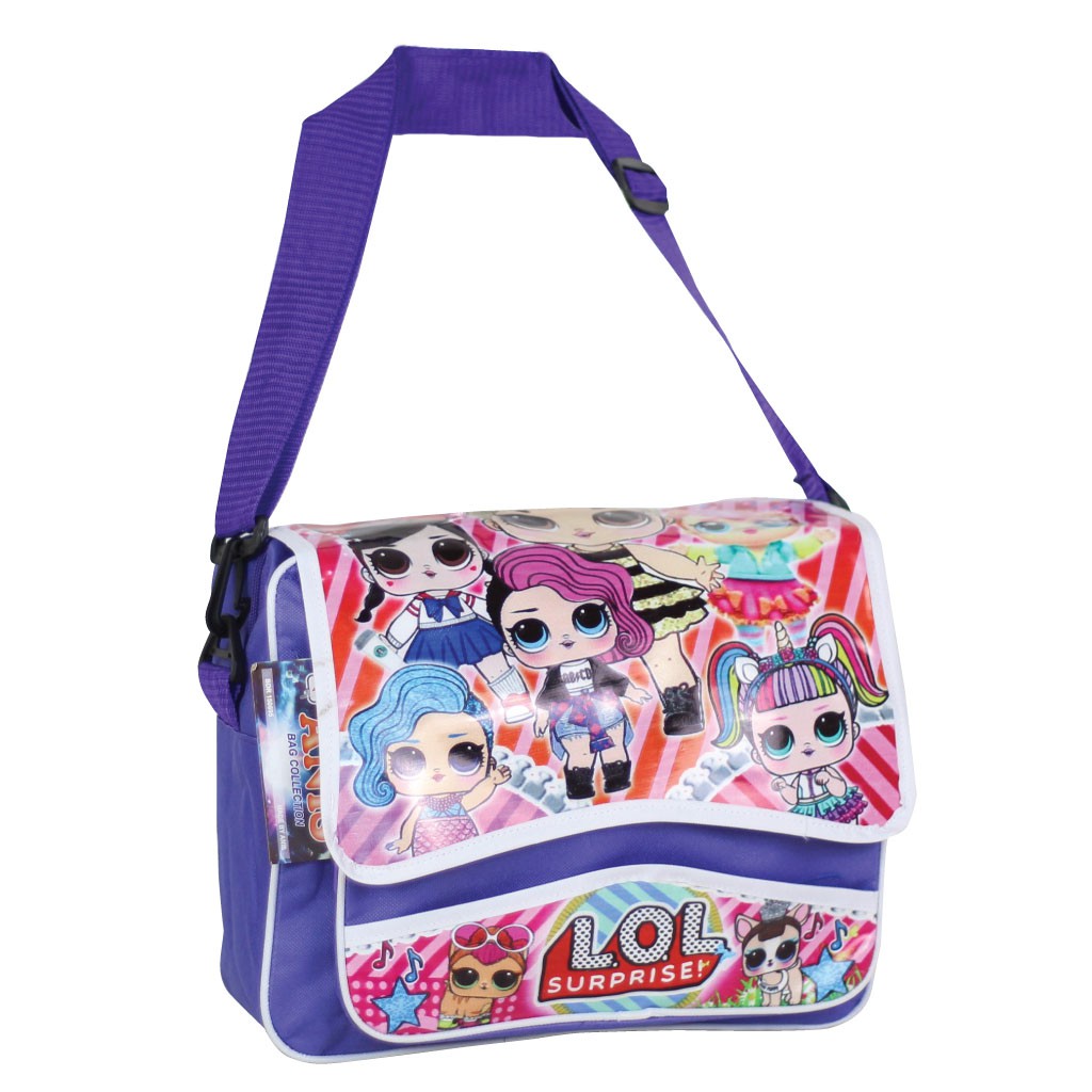 Tas Anak Anak 2in 1 Tas Ungu Cantik Selempang Anak Tas Selempang Karakter LOL Bagus Fashion Kids