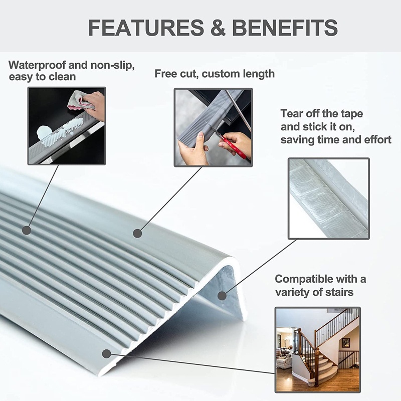 Mary Tape Stripping Bentuk L Anti Slip Untuk Pelindung Anak Tangga