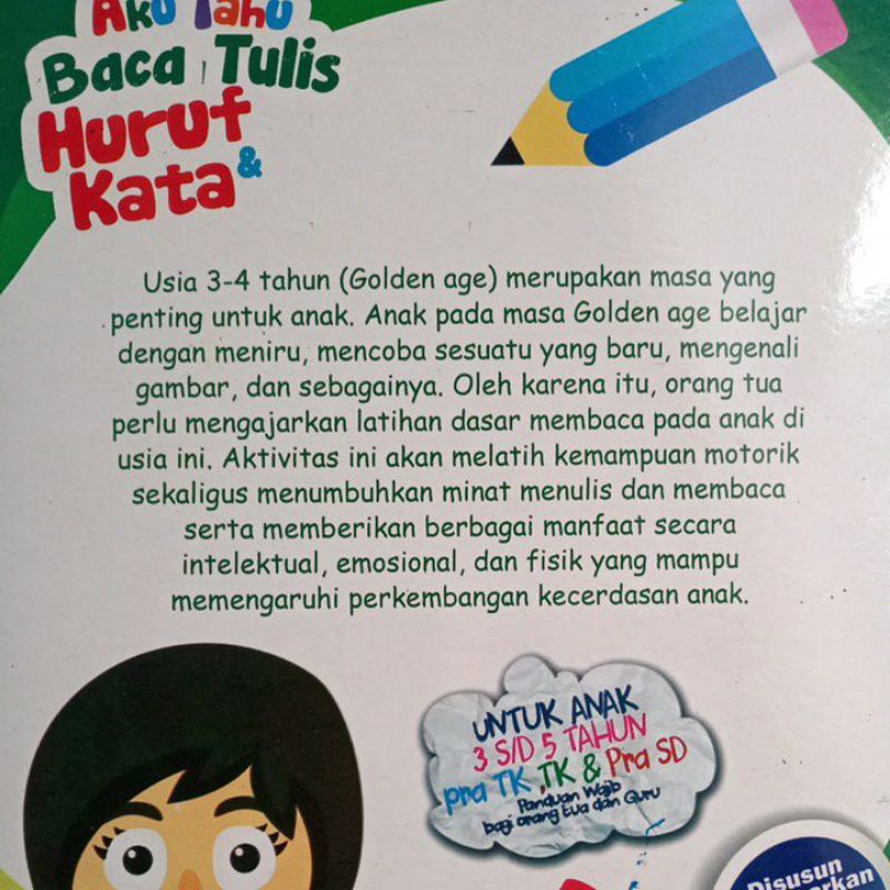 Buku Aku Tahu Baca Tulis Huruf &amp; Kata Metode Aktif Cepat Tepat dan Cermat