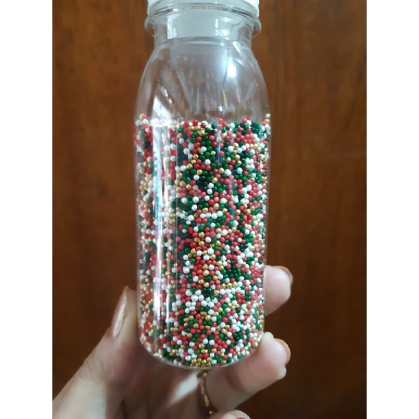 

sprinkle spikel sprinkles trimit sugar pearl christmas natal xmas 4 warna hiasan kue/cupcake