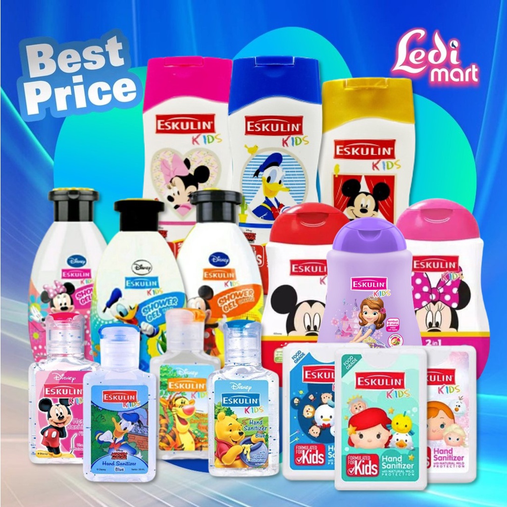 ORIGINAL Eskulin Kids Shower Gel Disney 250ml / Sabun Mandi Anak / LEDI MART