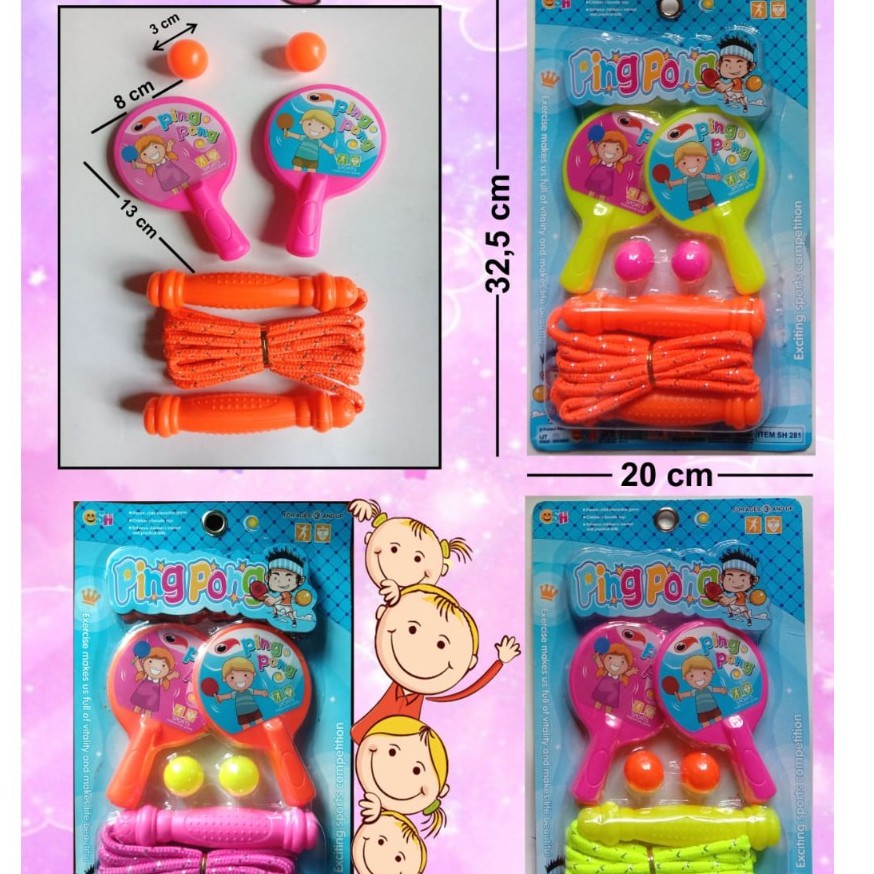 Mainan anak tenis meja - mainan ping pong set plus skipping  - sh281