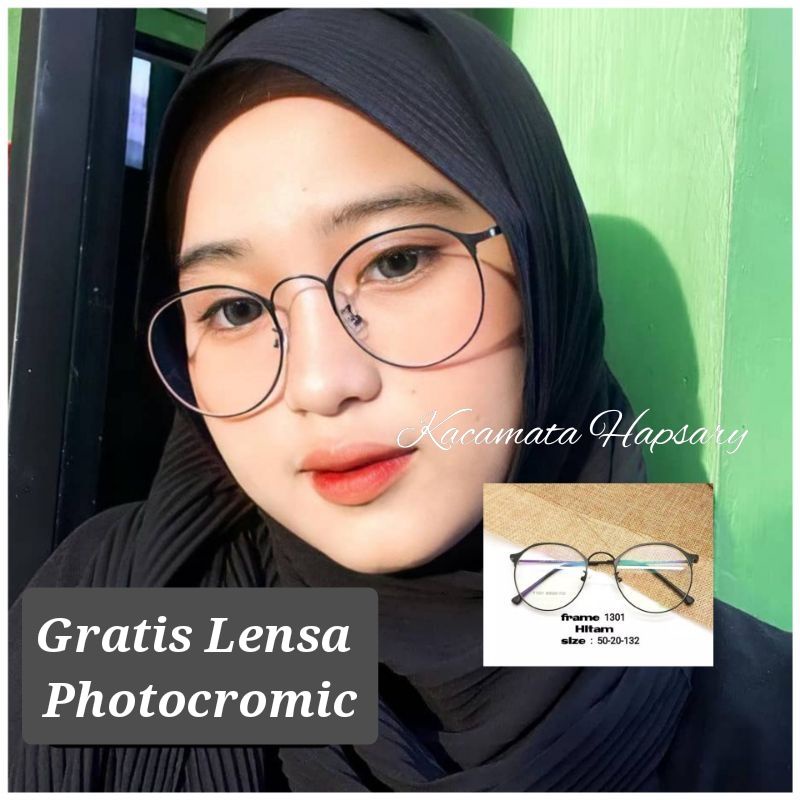 Frame Kacamata Wanita Trendy Terbaru 1301 Minus Anti UV Plus Anti Radiasi PHOTOCROMIC