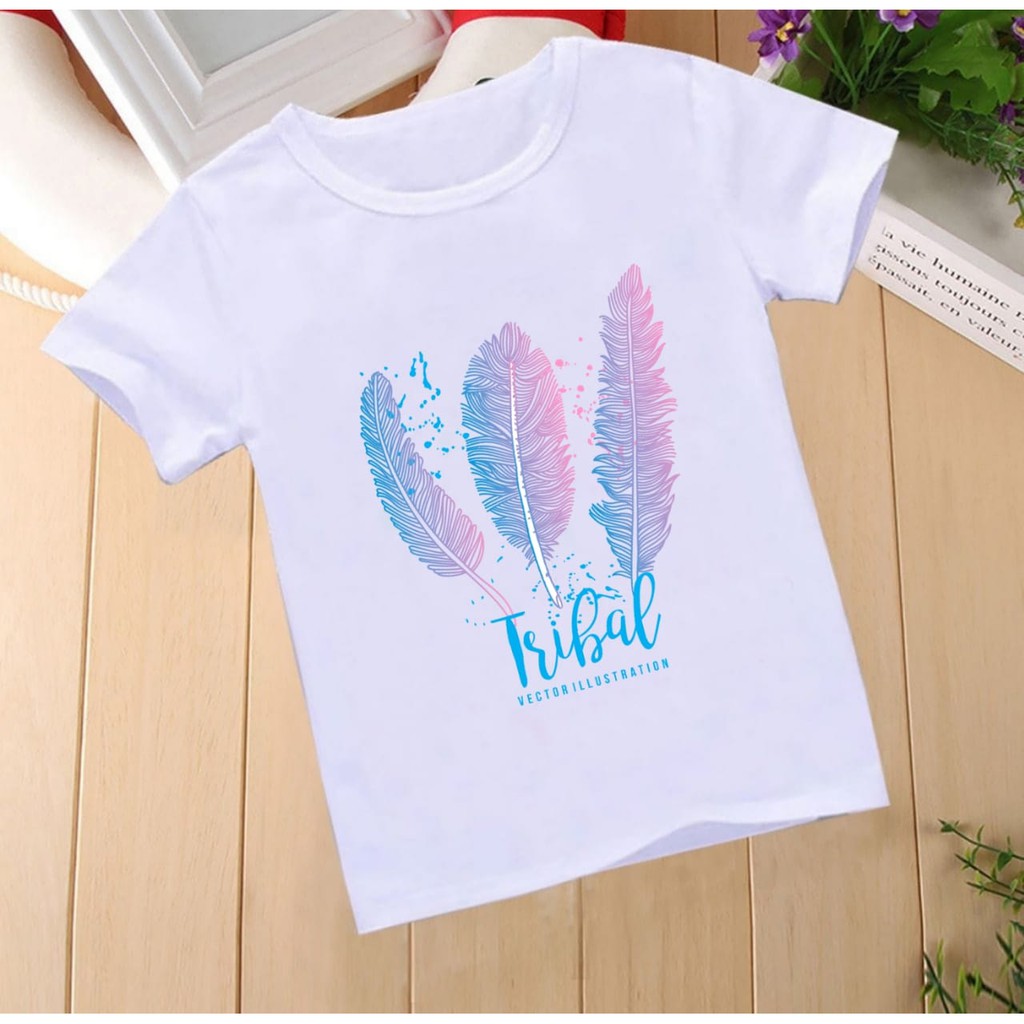 MUKZHOP / KAOS ANAK GIRL MOTIF DAUN / TERLARIS