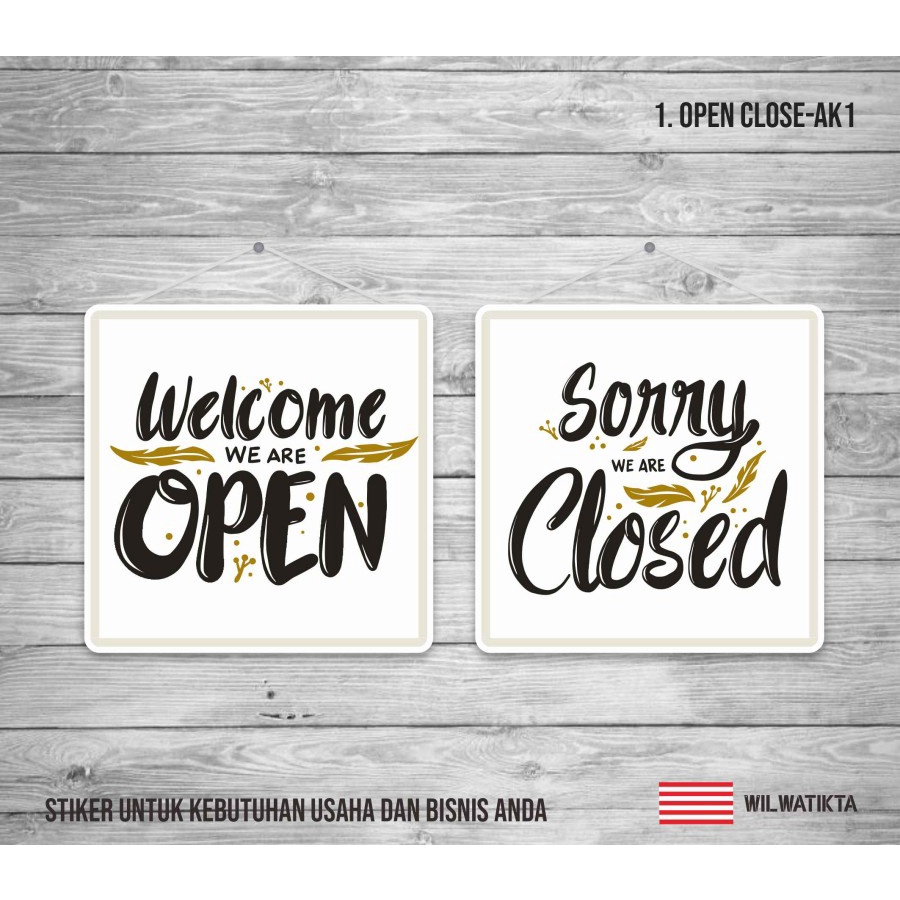 Custom Open Closed | Desain Elegan | | Sign Board Acrylic