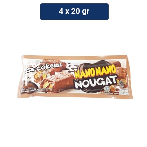 Nano Nano Nougat Permen Cokelat 4 x 20 gr