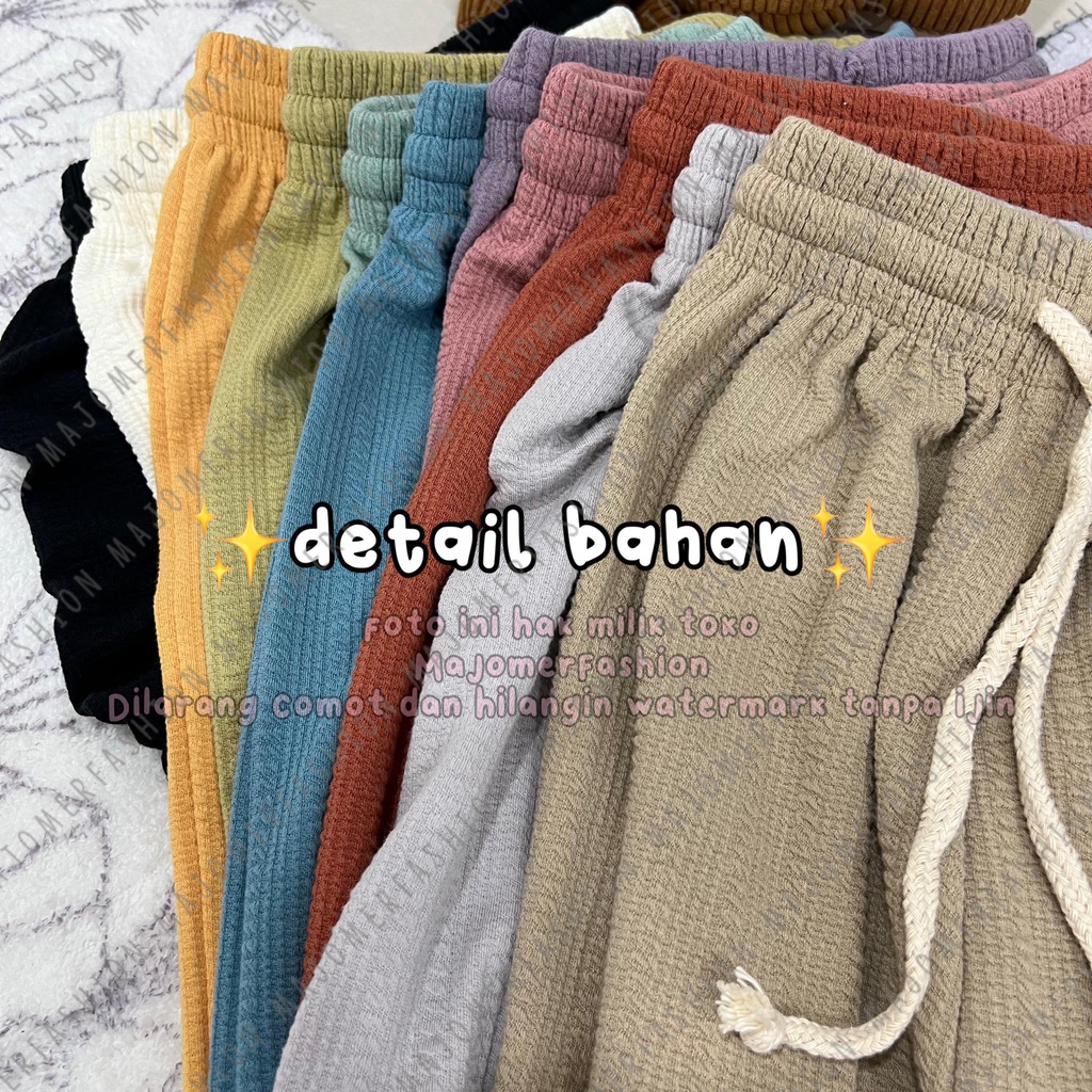 MAJOMER ® | PLUTO WAFFLE KNIT PANTS - CELANA KULOT KNIT WANITA