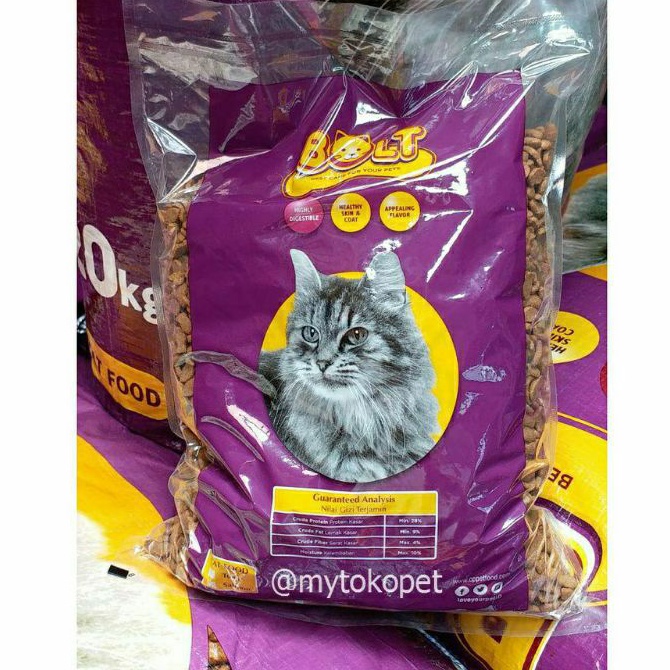 Makanan Kucing BOLT 1KG - Cat Dry Food - Pakan Kering