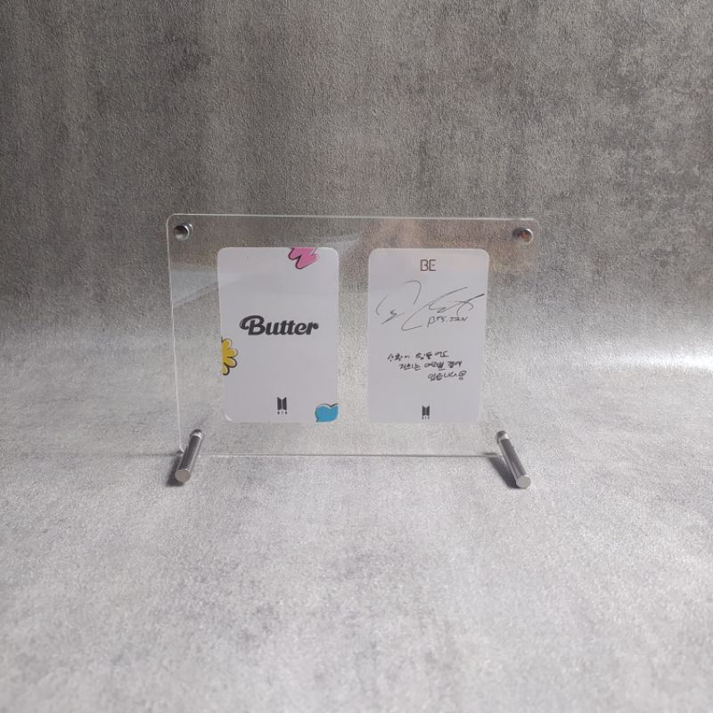 Frame Foto 4R Akrilik Stand Penyangga Kaki Metal Stainless Acrylic Photo Table Top Bingkai Photo