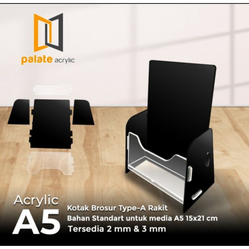 

RAK/TEMPAT BROSUR BROCHURE ACRYLIC/AKRILIK UKURAN A5 PREMIUM TERLARIS