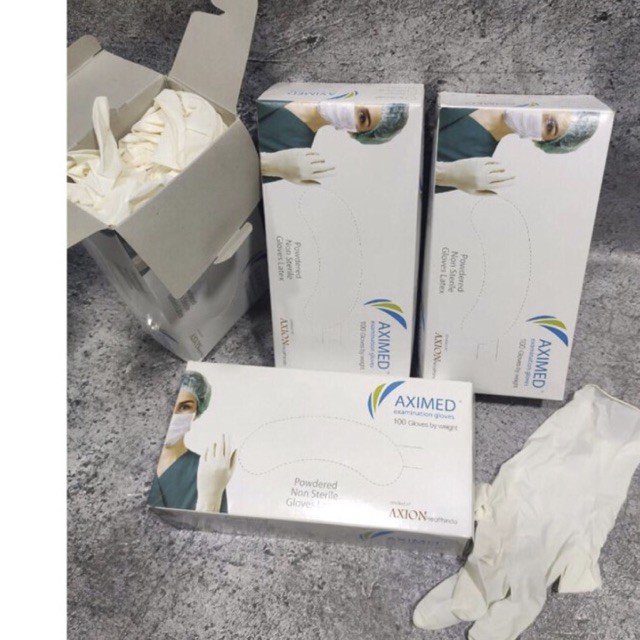 HANDSCOON GLOVES AXIMED ISI 100 S M L.ORIGINAL.Termurah