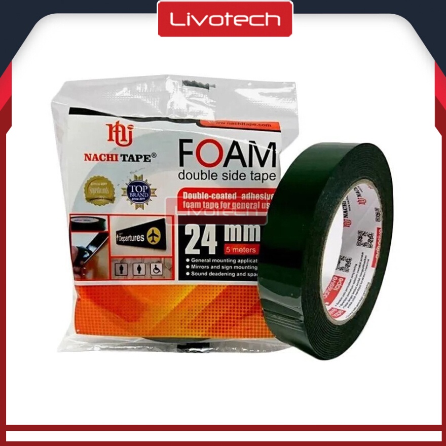 

NACHI Double Side Tape Foam 24mm x 5m Isolasi Bolak Balik Selotip