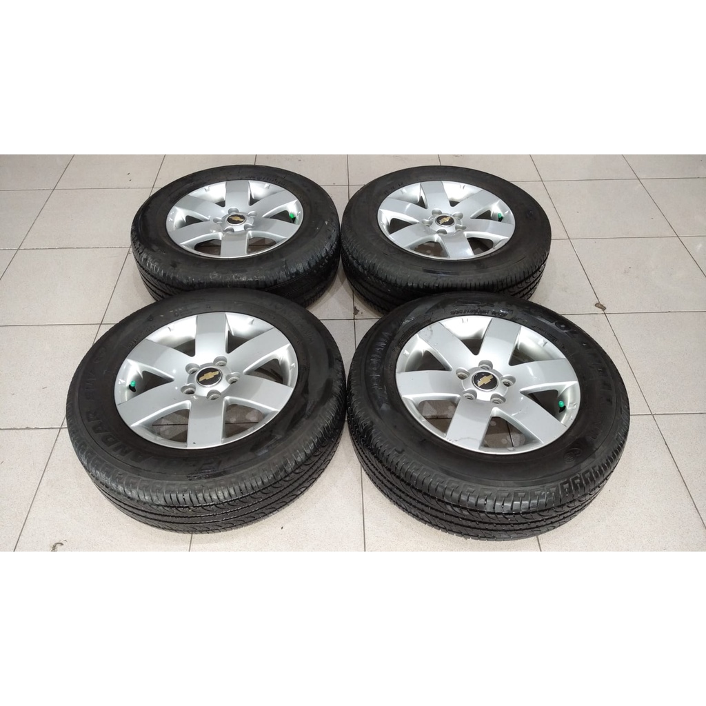 Velg Mobil Bekas Ori Copotan STD CAPTIVA Ring 16 Hole 5X114,3 SILVER + Ban Yokohama 215 70 R16 Untuk