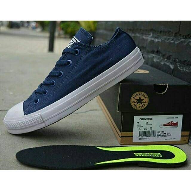 Sepatu Converse CT Navy Biru Dongker Vietnam Sneakers Kets Cewek Cowok Sekolah Kuliah Kerja Casual