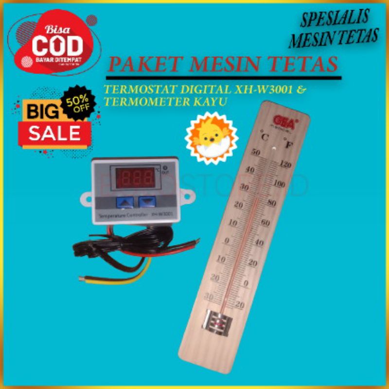 Paket komponen mesin tetas telur thermostat digital termometer kayu