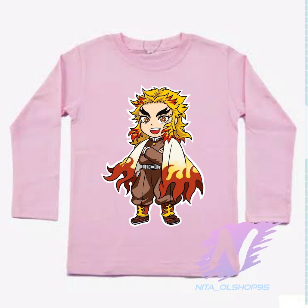 KAOS ANAK DEMON SLAYER BAJU LENGAN PANJANG KIMETSU YAIBA PILAR API