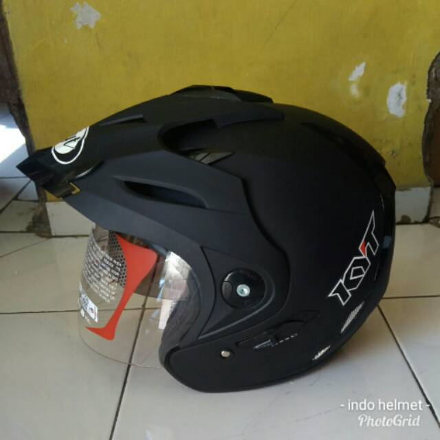 helm kyt venom rr solid black doft ongkir 2kg fullbox