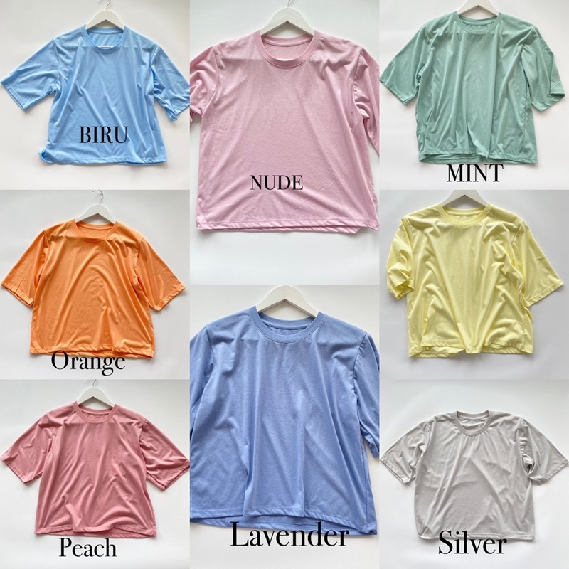 CROP TEE POLOS / BASIC TEE OVERSIZED WANITA COTTON COMBED 30s